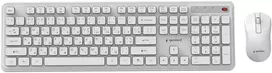 Klaviatūra Gembird KBS-WPS-01 Slim Pro Business wireless desktop set, baltas, RU išdėstymas