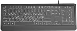 Gembird KB-UML-04-CYRL Slim su laidu backlight klaviatūra, juodas, Cyrillic išdėstymas