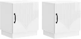 Naktinis staliukas 2 pcs Itin blizgi balta 43 x 34,5 x 47 cm