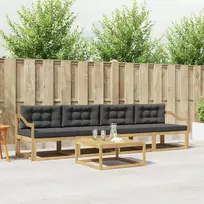 Lauko baldų komplektas Lauko sofos komplektas 4 vnt. 4 vietos Balta ir antracito