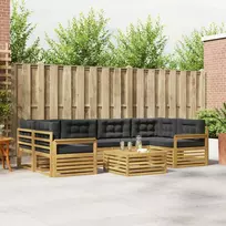 Lauko sofos komplektas 7 vnt. Balta ir antracito Poliesteris