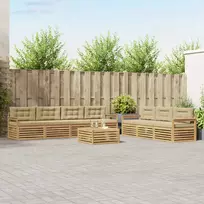 Lauko sofos komplektas 8 vnt. 7 vietos Balta ir kreminė