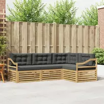 Lauko baldų komplektas Lauko sofos komplektas 4 pcs Balta ir antracito