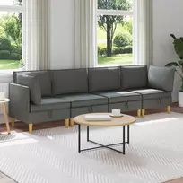 Modulinė sofa su laikymo vieta 4 pcs Tamsiai pilka Audinys