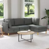 Modulinė sofa su laikymo vieta 4 pcs Tamsiai pilka Audinys