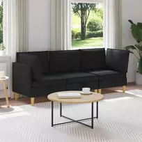 Modulinė sofa su laikymo vieta 3 pcs Juoda Audinys