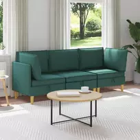 Modulinė sofa su laikymo vieta 3 pcs Tamsiai žalia Audinys