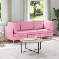 Modulinė sofa su laikymo vieta 3 pcs Rožinė Audinys