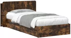 Lova Lovos rėmas su saugojimu su stalčių Dūminio ąžuolo 90 x 200 cm