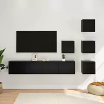 TV staliukas TV spintelių komplektas 6 pcs 80 x 30 x 30 cm Juodojo ąžuolo
