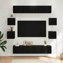 TV staliukas TV spintelių komplektas 8 pcs 80 x 30 x 30 cm Juodojo ąžuolo