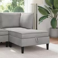 Sofa Sofos pufas su saugojimo funkcija Šviesiai pilka Aksomas