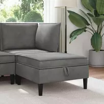 Sofa Sofos pufas su saugojimo funkcija Tamsiai pilka Aksomas