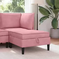 Sofa Sofos pufas su saugojimo funkcija Rožinė Aksomas