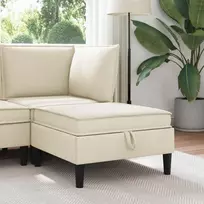 Sofa Sofos pufas su saugojimo funkcija Kreminė Aksomas