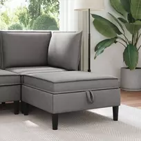 Sofa Sofos pufas su saugojimo funkcija Tamsiai pilka Aksomas