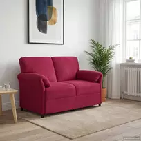 Dvitaškė sofa Vyno raudona 138 x 83 x 95 cm Aksomas