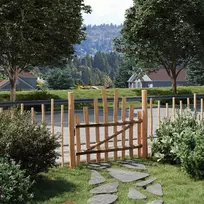Iškili tvoros vartai 100 x 90 cm Impregnuota lazdyno mediena
