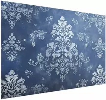Paveikslas - Retro ornamentas sendintos mėlynos spalvos tonais