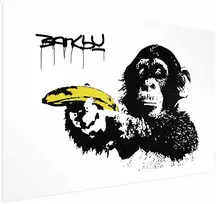 Paveikslas - Banksy: Beždžionė su bananu