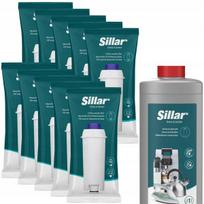 10 vnt. Sillar vandens filtrų rinkinys, skirtas Delonghi aparatams, su universaliu kalkių šalinimo priemone 1000 ml.