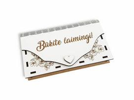 Pinigų vokelis Būkite laimingi, baltas, 1 vnt.