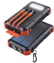 Saulės energija varomas išorinis akumuliatorius su 20000 mAh baterija, įmontuotais laidais, žibintuvėliu, „NewPRO Solar“