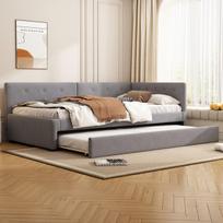 Daybett 90x200 cm, ištraukiama lova, minimalistinis stilius, pilka
