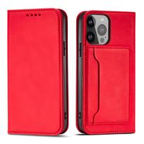 Magnet Card Case dėklas iPhone 13 Pro – raudonas