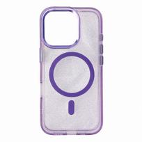MagSafe dėklas iPhone 16 Pro – violetinis su blizgučiais