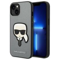 Karl Lagerfeld dėklas iPhone 14/15 Plus – sidabrinis