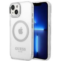 Guess MagSafe dėklas iPhone 14 Plus – skaidrus/sidabrinis