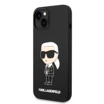 Karl Lagerfeld silikoninis MagSafe dėklas iPhone 14 Plus – juodas
