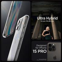 Skaidrus Spigen Crystal Hybrid dėklas iPhone 15 Pro
