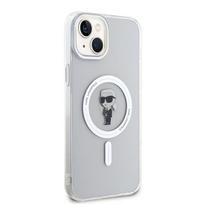 Karl Lagerfeld MagSafe dėklas iPhone 15 Plus – skaidrus