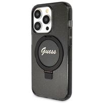 Guess MagSafe dėklas su žiedu-stovu iPhone 14 Pro – juodas