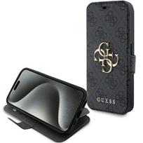 Guess 4G Big Metal Logo dėklas iPhone 15 Pro – pilkas