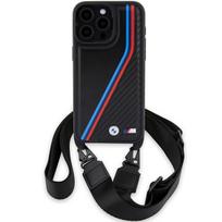 BMW M dėklas iPhone 15 Pro Max – juodas su dirželiu