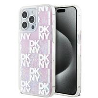 DKNY Liquid Glitter Multilogo dėklas iPhone 15 Pro Max – rožinis