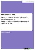 Effect of addition of crown ether on the micellar behavior of Dodecyltrimethylammonium Chloride in Aqueous media