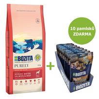 Bozita Purely Dog Adult Large Salmon & Beef GF 11 kg + 10 pamlsků ZDARMA, 1 vnt.
