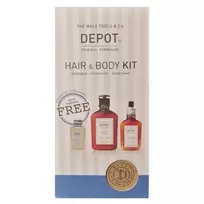 Depot Set: 100 Hair Cleansing No. 103, Pro-Vitamin B5, Hair Shampoo, for hydration, 250 ml + 200 Hair Treatments No. 202, Botanical Complex, Hair Leave-In Conditioner, for hydration, 100 ml + 600 Body