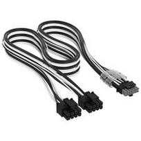 Corsair Premium Sleeved 2x 8-Pin to 12V 2×6 Cable, for Type-4 Power Supply – Black/White