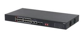 Switch|DAHUA|S3218-16ET-135|Switch type Unmanaged|Switch layer L2|Rack mounting Yes|Stackable Yes|Form factor 1U|16xRJ-45 ports|RJ-45 Ports Type Gigabit Ethernet (10/100/1000)|2xSFP module slots quantity|Power over Ethernet (PoE) Yes|2xPower over Ethernet (PoE) ports quantity|Total Power over Ethernet (PoE) budget 135 W|S3218-16ET-135