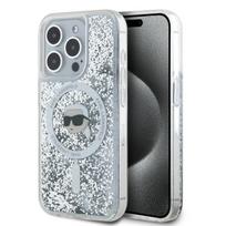 Karl Lagerfeld blizgus MagSafe dėklas iPhone 15 Pro Max – skaidrus