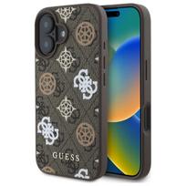 Guess Peony MagSafe dėklas iPhone 16 – rudas