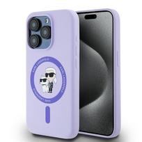 Karl Lagerfeld silikoninis MagSafe dėklas iPhone 15 Pro – violetinis