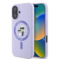 Karl Lagerfeld silikoninis MagSafe dėklas iPhone 16 Plus – violetinis