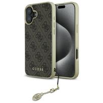 Guess dėklas iPhone 16 Plus – rudas (4G Charms)