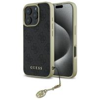 Guess 4G Charms dėklas iPhone 16 Pro Max – juodas